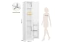 Homfa Hochschrank Badezimmerschrank Badschrank Küchenschrank 2 Türen Weiß Bild 3