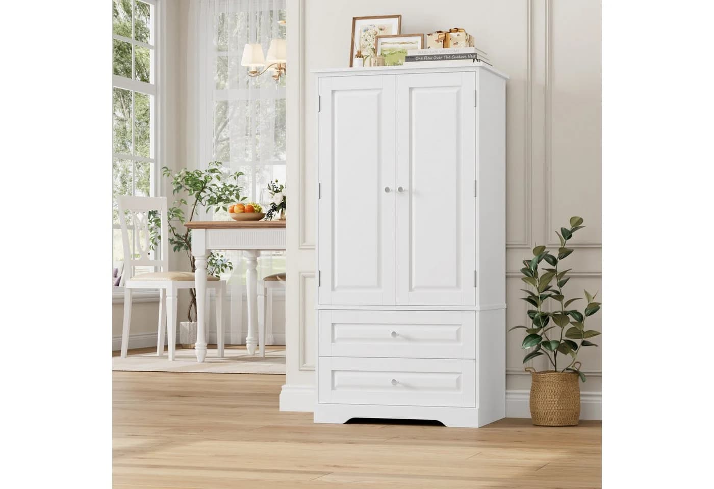Homfa Mehrzweckschrank Küchenschrank Vorratsschrank Buffetschrank 8 Türregale 2 Schubladen - Bild 5