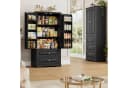 Homfa Mehrzweckschrank Schwarz mit 8 Regalen und 2 Schubladen Bild 1