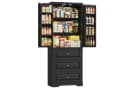 Homfa Küchenschrank 60x40x150 cm Schwarz Bild 2