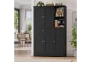 Homfa Mehrzweckschrank Schwarz mit 5 Türen und Gewürzregal Bild 1