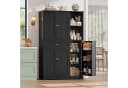 Homfa Mehrzweckschrank Schwarz mit 5 Türen und Gewürzregal Bild 5