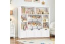 Homfa Kinderregal mit 4 Spielzeugkisten und 6 Fächern Weiß/Lila Bild 1