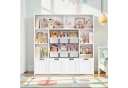 Homfa Kinderregal mit 4 Spielzeugkisten und 6 Fächern Weiß/Lila Bild 4