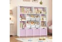 Homfa Kinderregal mit Rollen und Boxen Weiß/Lila Bild 1