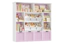 Homfa Kinderregal mit Rollen und Boxen Weiß/Lila Bild 2