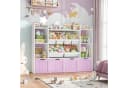 Homfa Kinderregal mit 10 Boxen Weiß/Lila Spielzeugtruhe Bild 1