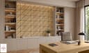 IKHEMalarka Wandpaneel Akustik Filz Holzoptik Beige Selbstklebend Bild 1