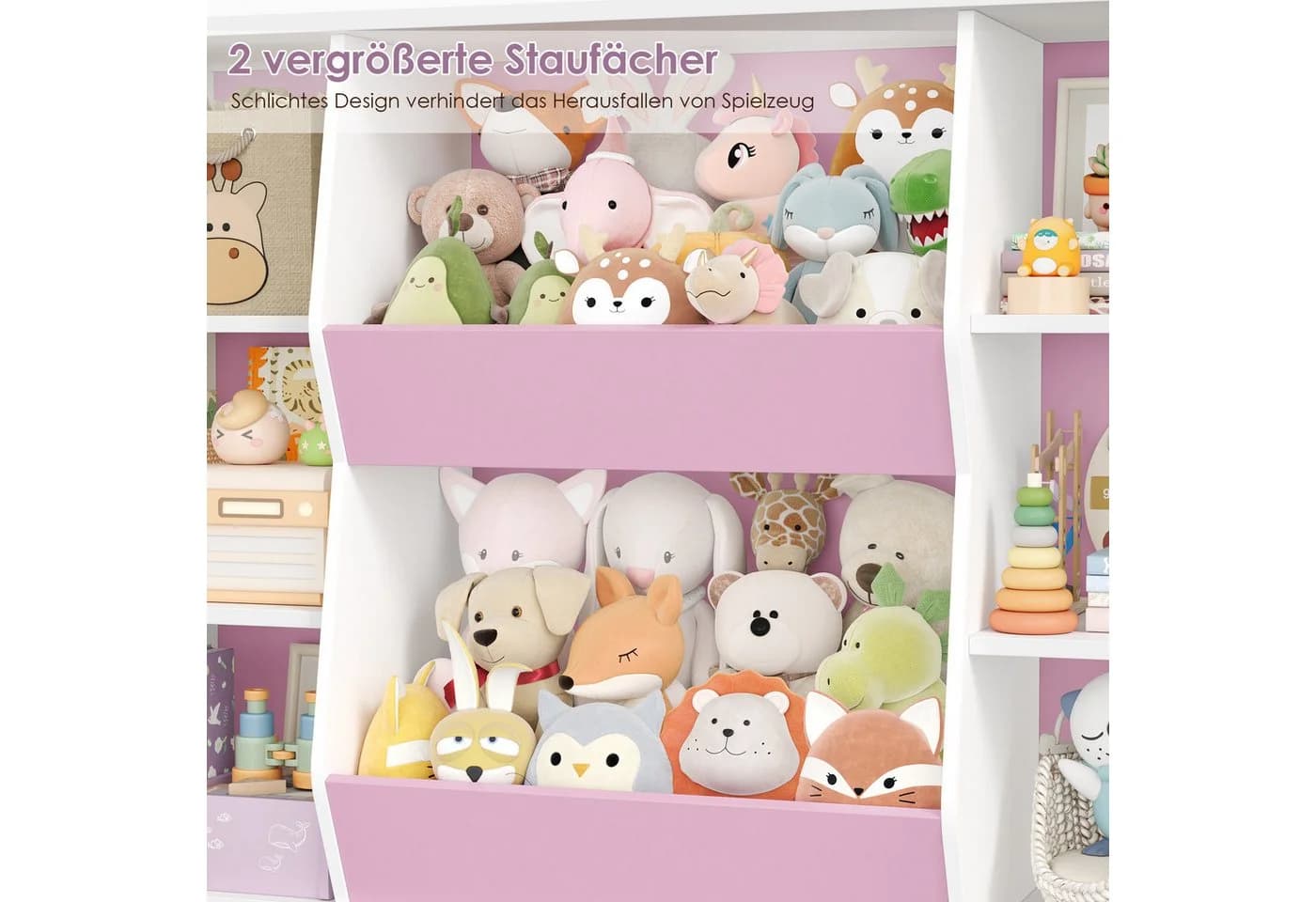 Homfa Kinderregal mit 4 Spielzeugkisten auf Rollen und 8 Fächern - Bild 5