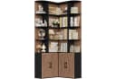 Homfa Eckregal Bücherregal Weiß mit Türen Landhausstil Bild 2