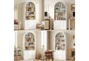 Homfa Bücherregal Weiß mit Bogenfront & 2 Schubladen Bild 1