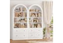 Homfa Bücherregal Weiß mit Bogenfront & 2 Schubladen Bild 4
