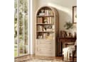 Homfa Bücherregal Weiß mit Bogenfront und 2 Schubladen Bild 1