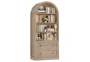 Homfa Bücherregal Weiß mit Bogenfront und 2 Schubladen Bild 2