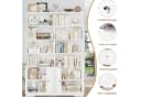 Homfa Bücherregal 185 cm hoch mit 4 Türen und 8 Fächern Weiß/Schwarz Bild 5