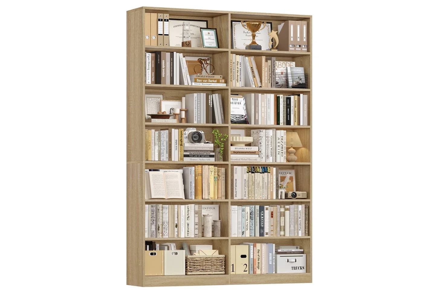 Homfa Bücherregal Eiche 14 Fächer Standregal Raumteiler - Bild 2