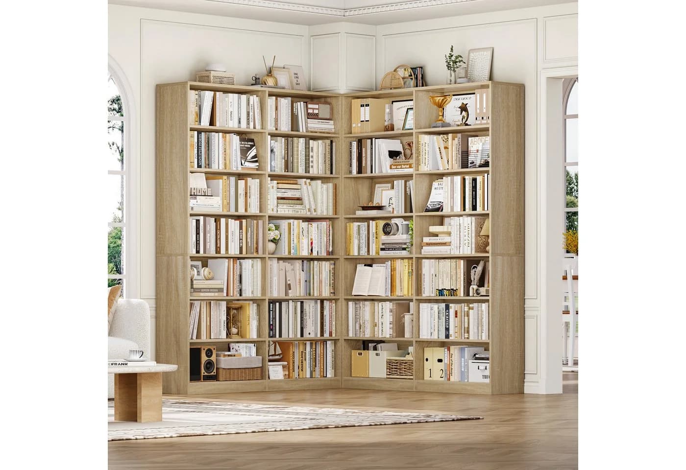 Homfa Bücherregal Eiche 14 Fächer Standregal Raumteiler - Bild 5