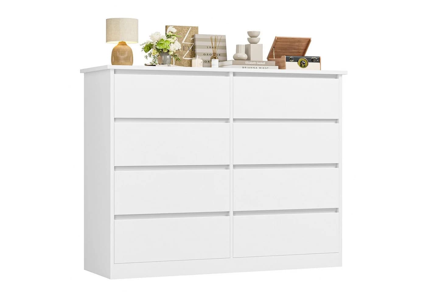 Homfa Kommode 8 Schubladen Weiß Modern Sideboard - Bild 2