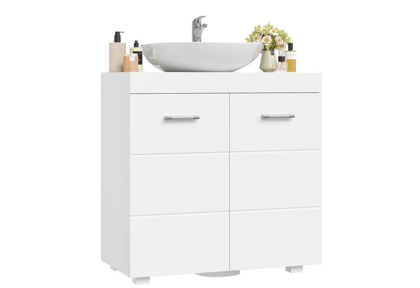 Homfa Waschbeckenunterschrank 2 Türen Weiß Modern - Bild 2
