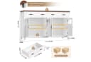 Homfa Sideboard 140cm Weiß mit 2 Schubladen & 4 Glastüren Bild 3