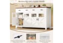 Homfa Sideboard 140cm Weiß mit 2 Schubladen & 4 Glastüren Bild 4