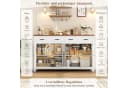 Homfa Sideboard 140cm Weiß mit 2 Schubladen & 4 Glastüren Bild 5