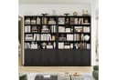 Homfa Bücherregal 185 cm mit 4 Türen und 8 Fächern Schwarz/Weiß Bild 1