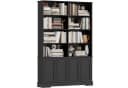 Homfa Bücherregal 185 cm mit 4 Türen und 8 Fächern Schwarz/Weiß Bild 2