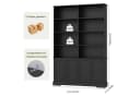 Homfa Bücherregal 185 cm mit 4 Türen und 8 Fächern Schwarz/Weiß Bild 3