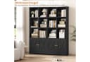 Homfa Bücherregal Standregal mit 12 Fächern und 4 Türen Schwarz Bild 4