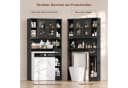 Homfa Badregal Toilettenregal mit Glastüren und Toilettenpapierhalter Schwarz Bild 1