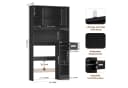 Homfa Badregal Toilettenregal mit Glastüren und Toilettenpapierhalter Schwarz Bild 3