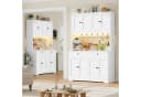 Homfa Küchenbuffet Weiß mit LED & Steckdosenleiste Bild 1