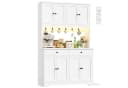Homfa Küchenbuffet Weiß mit LED & Steckdosenleiste Bild 2