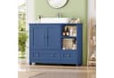 Homfa Waschbeckenunterschrank Blau mit 2 Schubladen und 2 Türen Bild 1