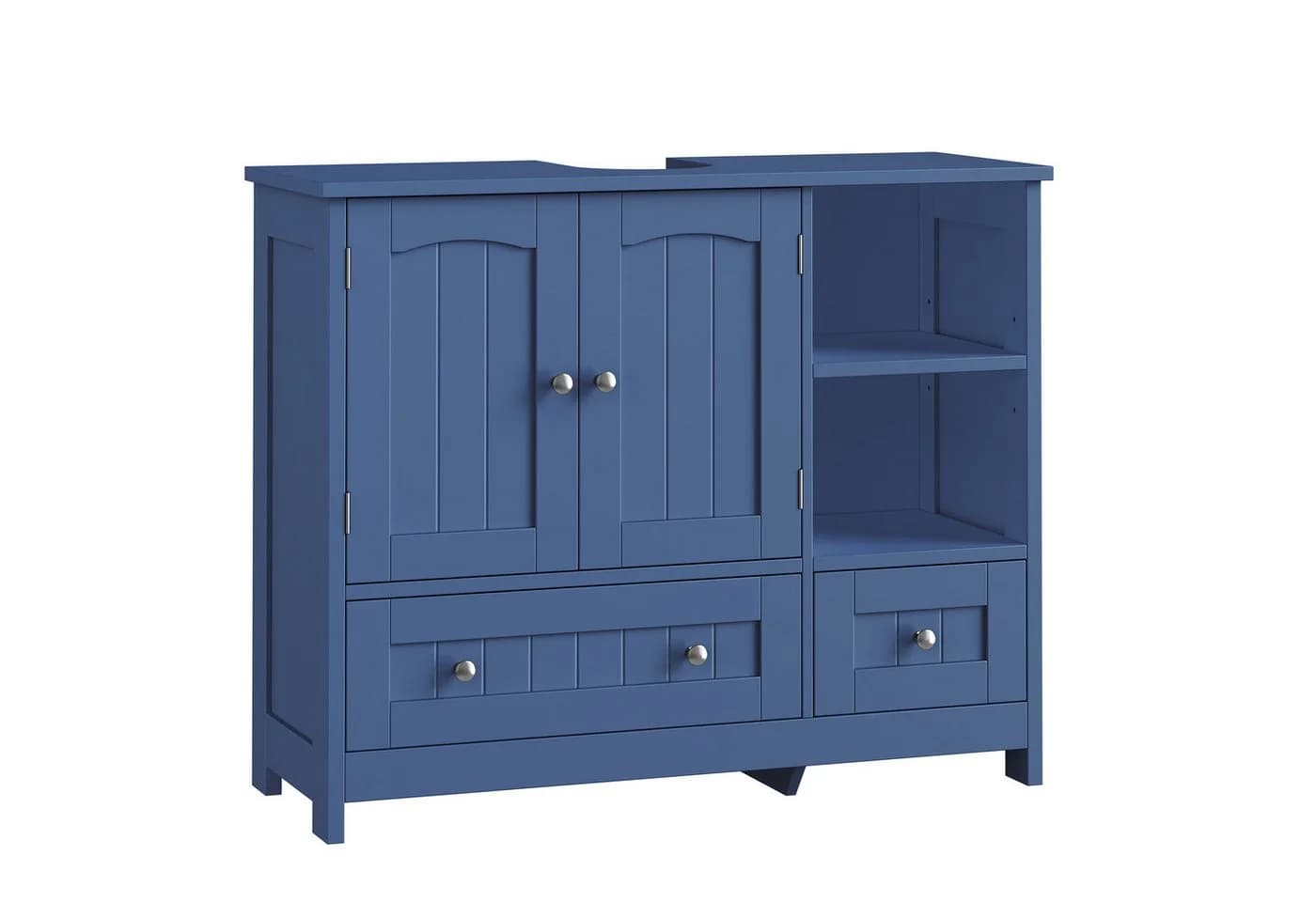 Homfa Waschbeckenunterschrank Blau mit 2 Schubladen und 2 Türen - Bild 2