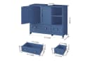 Homfa Waschbeckenunterschrank Blau mit 2 Schubladen und 2 Türen Bild 3