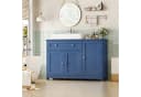 Homfa Waschbeckenunterschrank Blau mit 1 Schublade und 3 Türen Bild 1