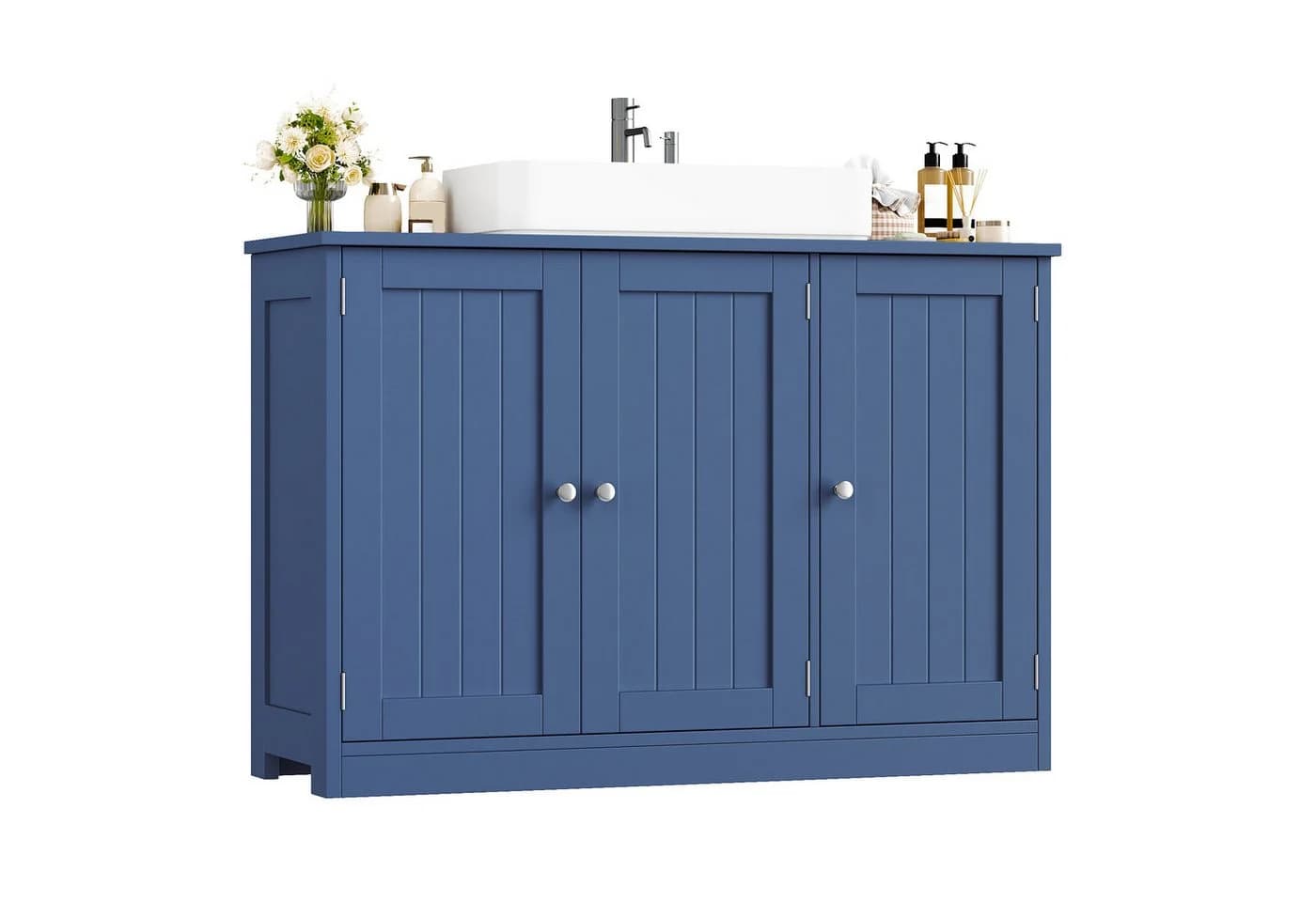 Homfa Waschbeckenunterschrank Weiß 90 cm Landhausstil - Bild 2