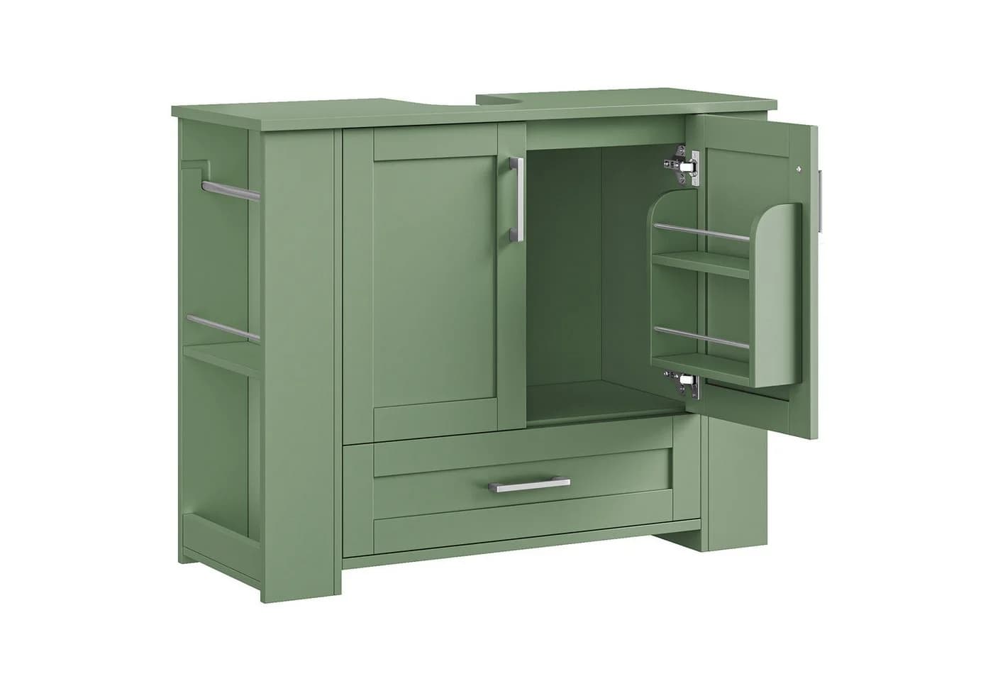 Homfa Waschbeckenunterschrank Grün 1 Schublade 2 Türen - Bild 2