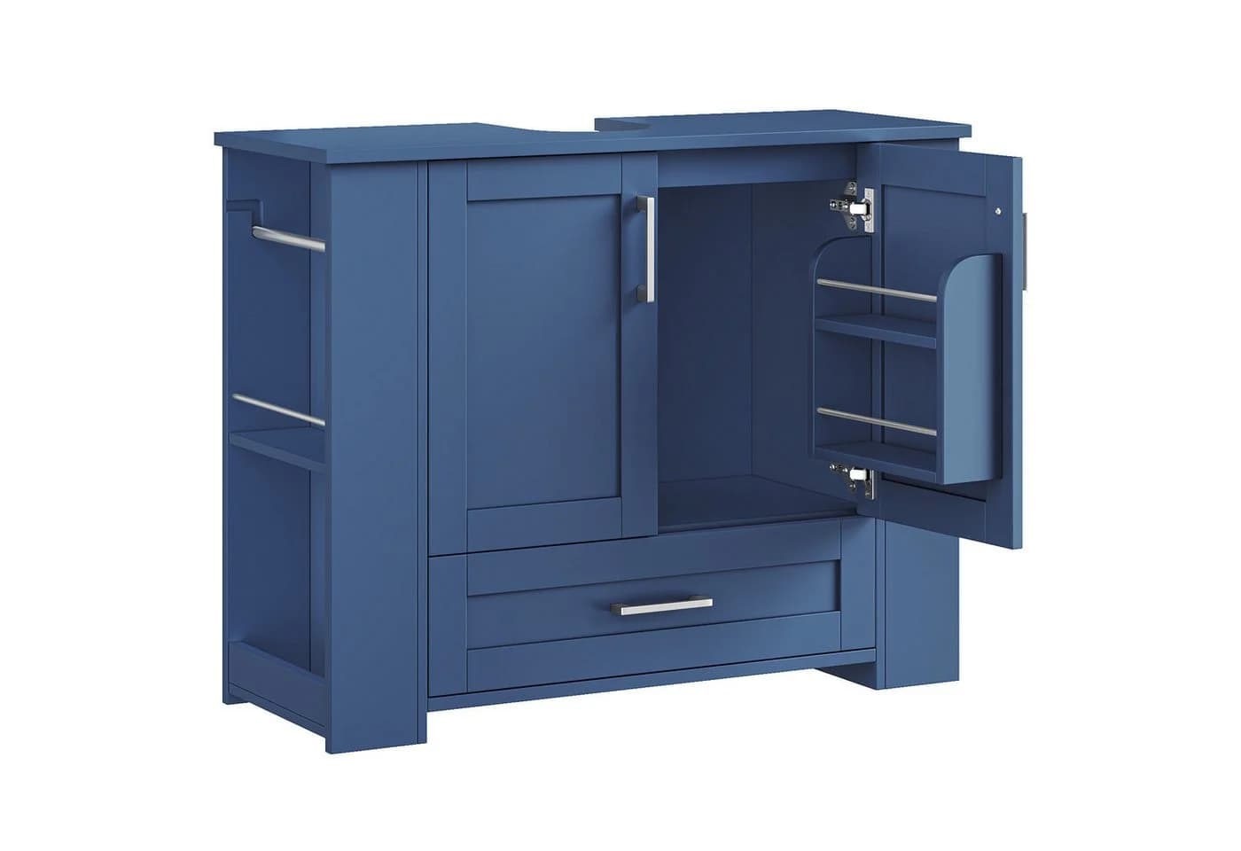 Homfa Waschbeckenunterschrank Blau 1 Schublade 2 Türen - Bild 2