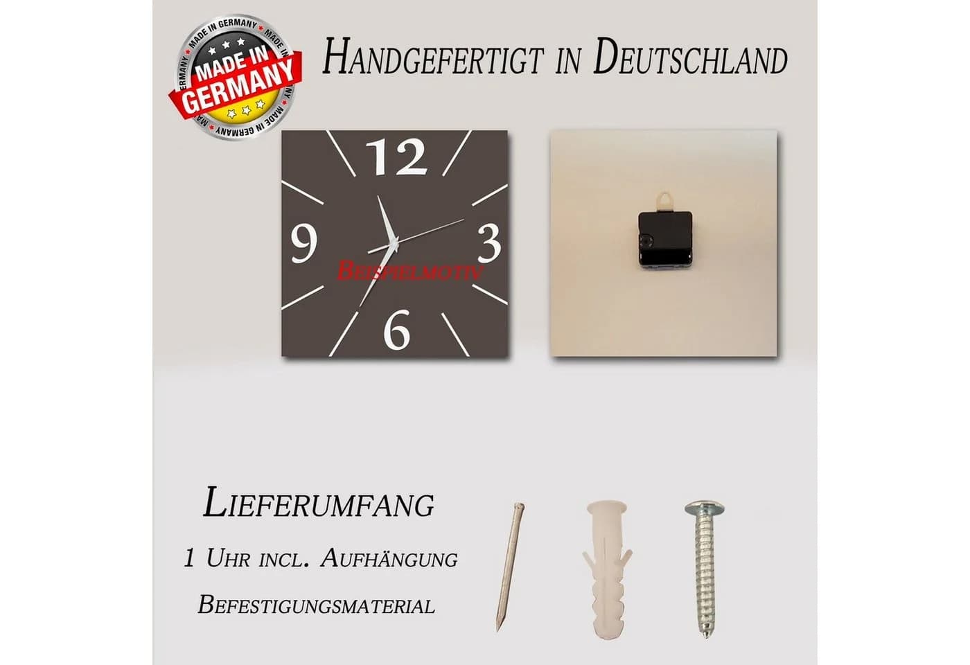 Bilder-Manufaktur Wanduhr BM-9352-1 Silber Lautlos Funkuhr - Bild 3