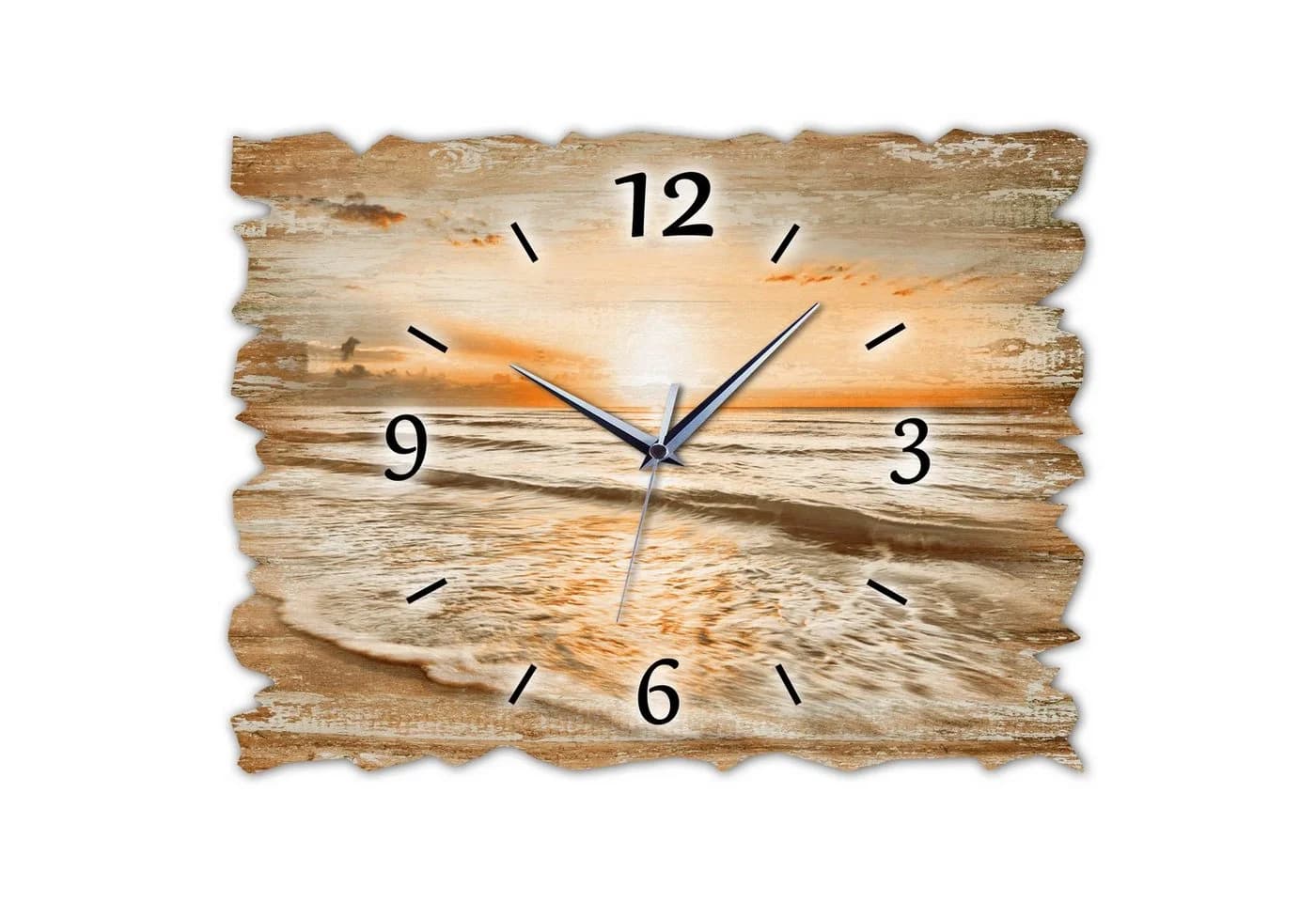 Bilder-Manufaktur Wanduhr H3a-10234 Funkuhr oder Quarzuhr lautlos Holz