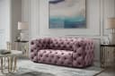 Fun Möbel Sofaset NATALIE 3-2-1 mit Hocker Rosa Plüschstoff Bild 3
