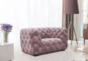 Fun Möbel Sofaset NATALIE 3-2-1 mit Hocker Rosa Plüschstoff Bild 4