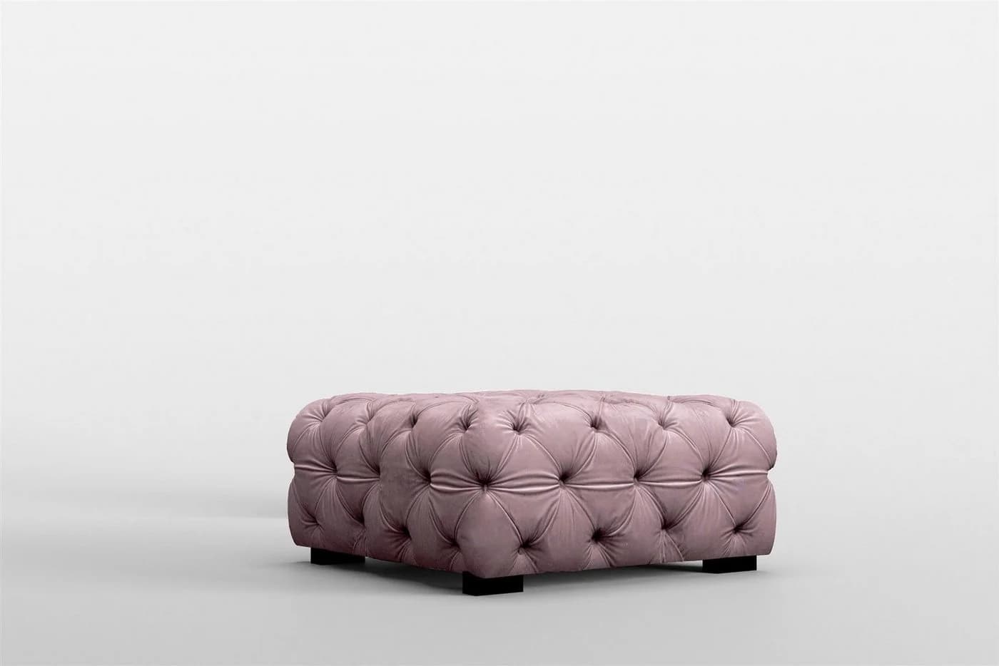 Fun Möbel Sofaset NATALIE 3-2-1 mit Hocker Rosa Plüschstoff - Bild 5