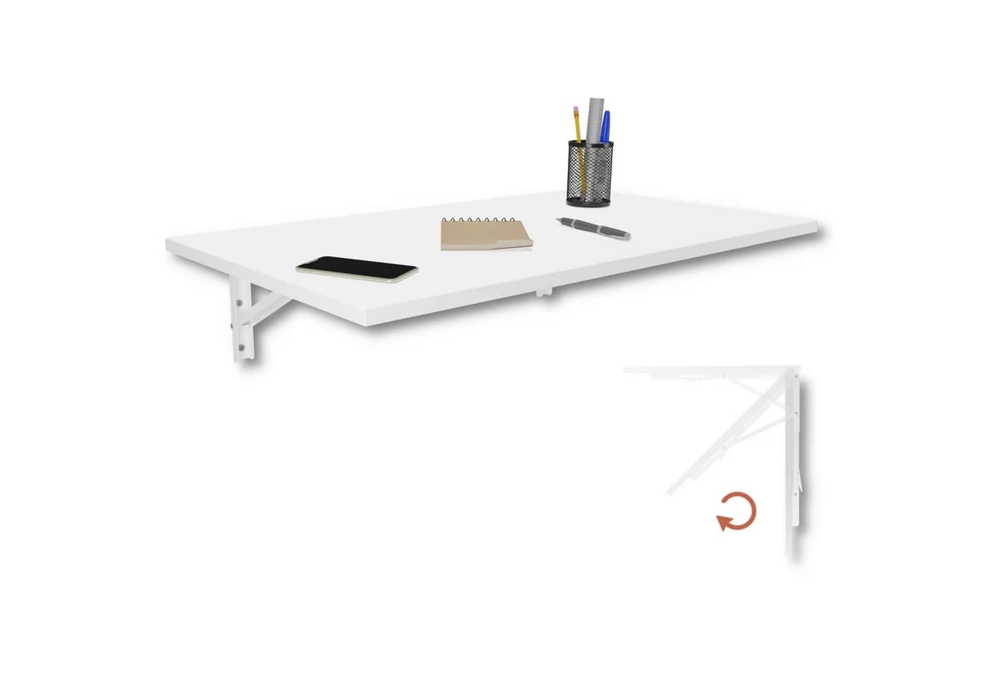 KDR Produktgestaltung Klapptisch 80x50 Wandklapptisch Weiß - Bild 2