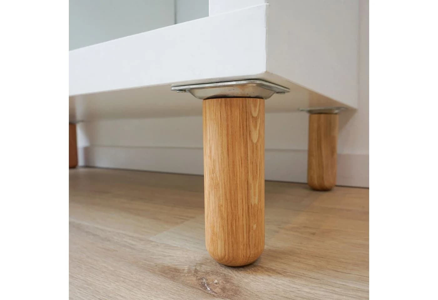 Omformo Möbelfuß Rundo Eiche Massivholz M8 Gewinde 4er Set