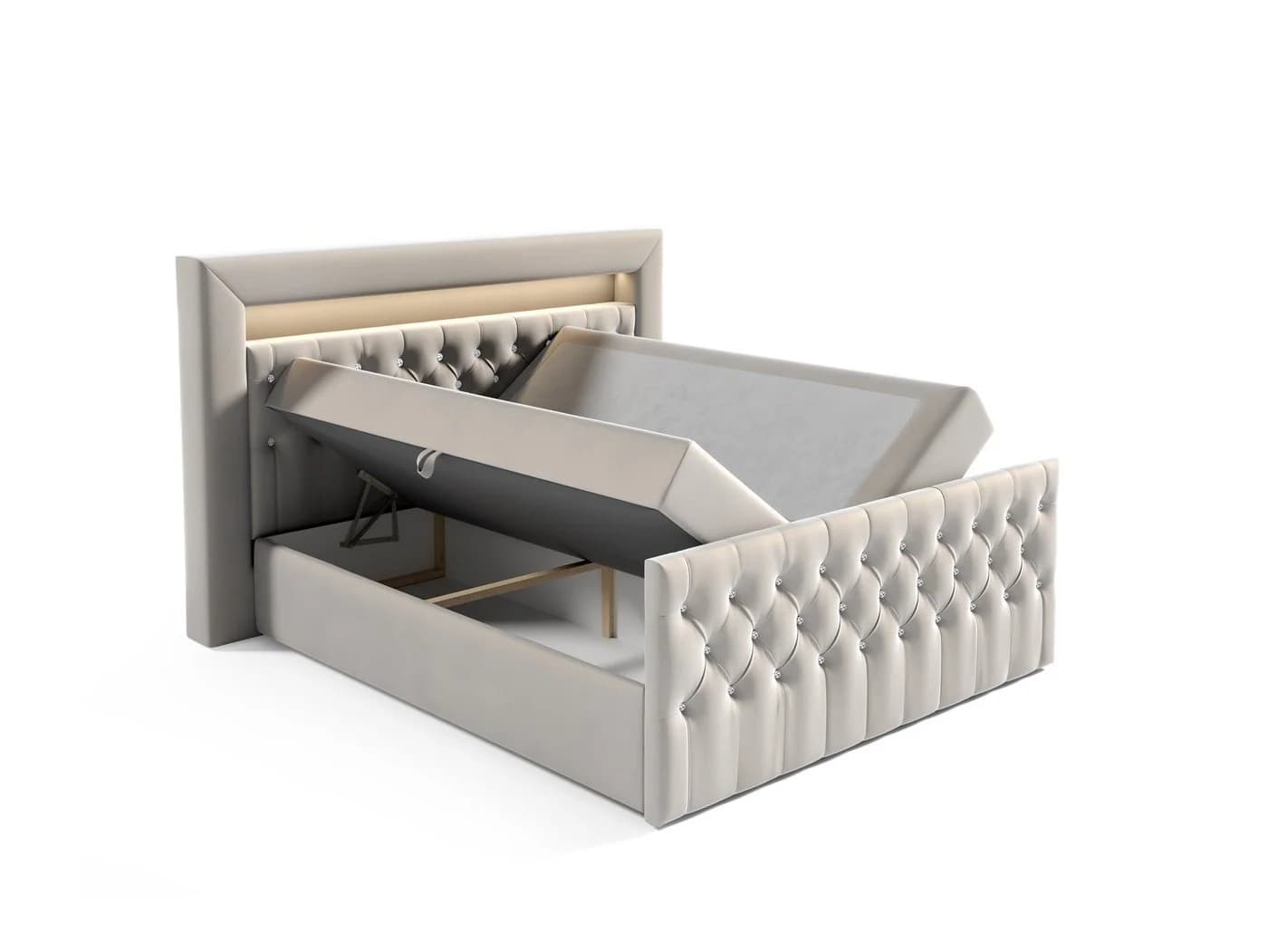 Fun Möbel Boxbett SEVRA Nr.1 mit LED-Beleuchtung und Strasssteinen