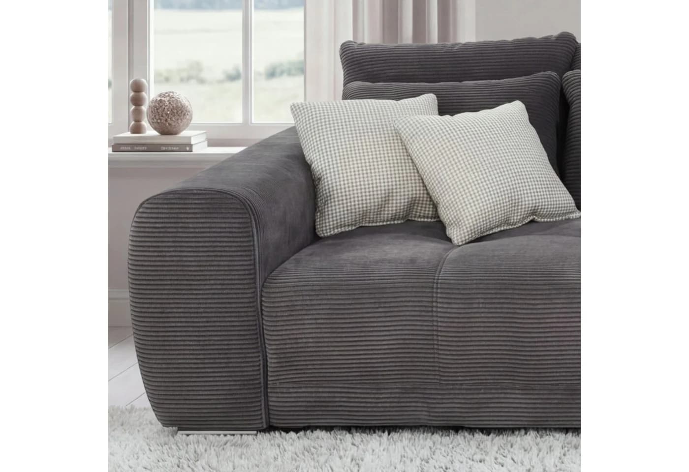 luma-home Big-Sofa 15171 XXL-Couch Grau Anthrazit Federkernpolsterung - Bild 4
